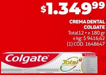 Makro CREMA DENTAL COLGATE Total 12 x 180gr oferta
