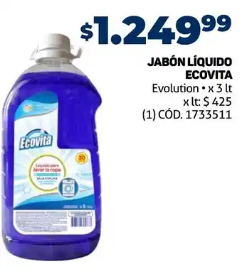 Makro JABÓN LÍQUIDO ECOVITA Evolution •x 3 lt oferta
