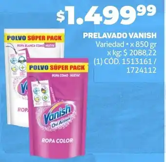 Makro PRELAVADO VANISH Variedad •x 850 gr oferta