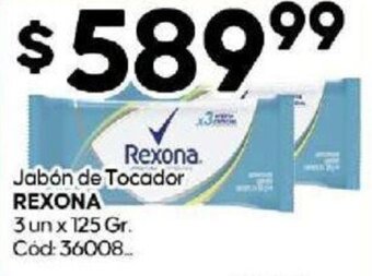Diarco Jabón de Tocador REXONA 3 un x 125 Gr. oferta