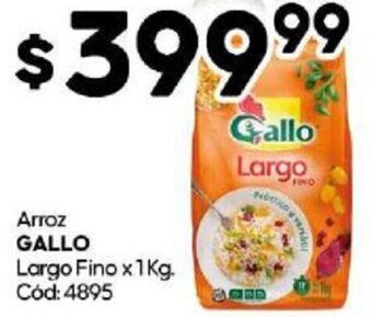 Diarco Arroz GALLO Largo Fino x 1 Kg. Cod: 4895 oferta