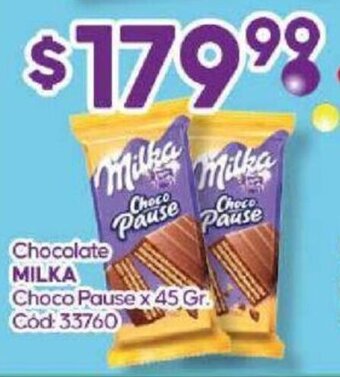 Diarco Chocolate MILKA Choco Pause x 45 Gr. Cod: 33760 oferta