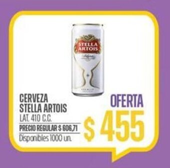 Supermercados Vea CERVEZA STELLA ARTOIS LAT. 410 CC oferta