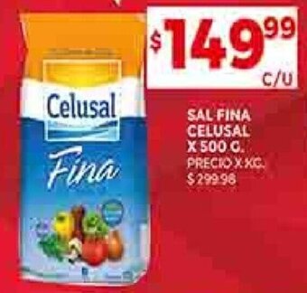 Supermercados DIA SAL FINA CELUSAL X 500 G. oferta