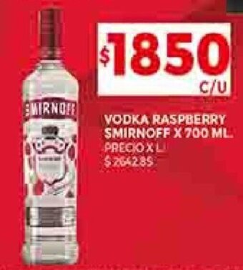 Supermercados DIA VODKA RASPBERRY SMIRNOFF X 700 ML. oferta