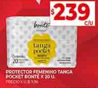 Supermercados DIA PROTECTOR FEMENINO TANGA POCKET BONTE X 20 U oferta