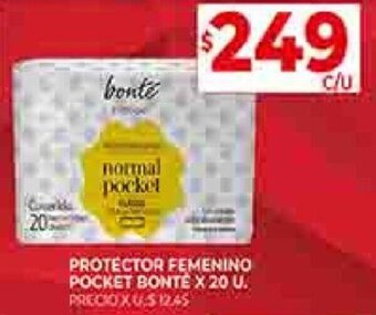 Supermercados DIA PROTECTOR FEMENINO POCKET BONTÉ X 20 U. oferta