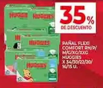 Supermercados DIA PAÑAL FLEXI COMFORT RN/P/ M/G/XC/XXG HUGGIES X 34/30/22/20/ 16/15 U. oferta
