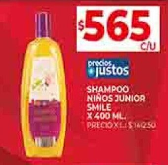Supermercados DIA SHAMPOO NIÑOS JUNIOR SMILE X 400 ML. oferta