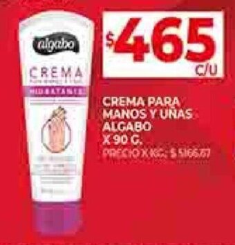 Supermercados DIA CREMA PARA MANOS Y UNAS ALGABO X 90 G. oferta