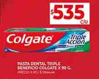 Supermercados DIA PASTA DENTAL TRIPLE BENEFICIO COLGATE X 90 G. oferta