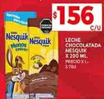 Supermercados DIA LECHE CHOCOLATADA NESQUIK X 200 ML oferta