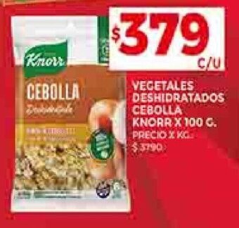 Supermercados DIA VEGETALES DESHIDRATADOS CEBOLLA KNORR X 100 G. oferta