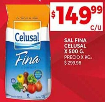 Supermercados DIA SAL FINA CELUSAL X 500 G. oferta