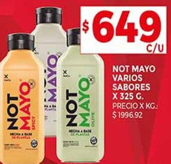 Supermercados DIA NOT MAYO VARIOS SABORES X 325G oferta