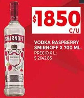Supermercados DIA VODKA RASPBERRY SMIRNOFF X 700 ML. oferta