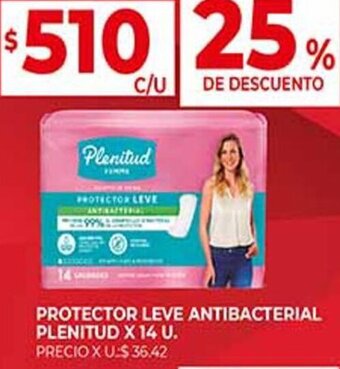 Supermercados DIA PROTECTOR LEVE ANTIBACTERIAL PLENITUD X 14 U. oferta