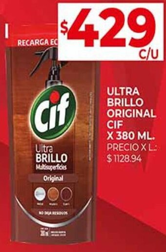 Supermercados DIA ULTRA BRILLO ORIGINAL CIF X 380 ML. oferta