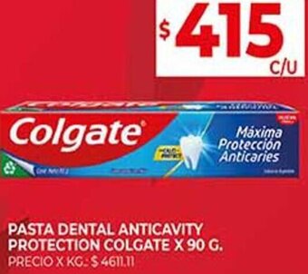 Supermercados DIA PASTA DENTAL ANTICAVITY PROTECTION COLGATE X 90 G. oferta