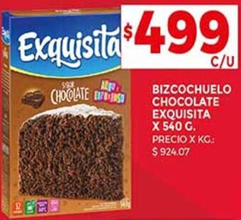 Supermercados DIA BIZCOCHUELO CHOCOLATE EXQUISITA X 540 G. oferta