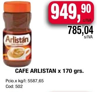Maxiconsumo CAFE ARLISTAN x 170 grs. oferta