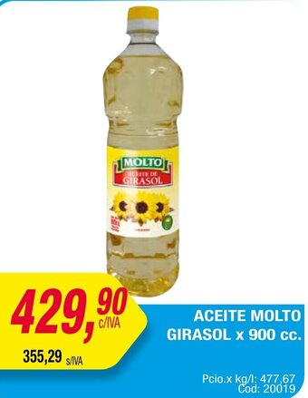 Maxiconsumo ACEITE MOLTO GIRASOL x 900 cc. oferta