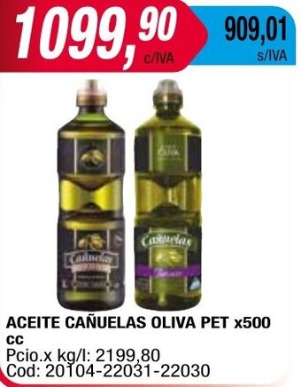 Maxiconsumo ACEITE CAÑUELAS OLIVA PET X500 CC oferta
