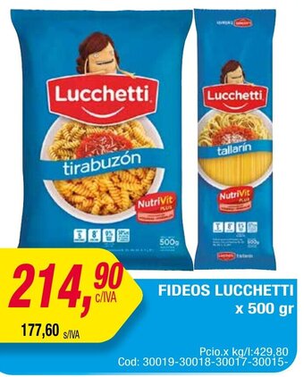 Maxiconsumo FIDEOS LUCCHETTI x 500 gr oferta