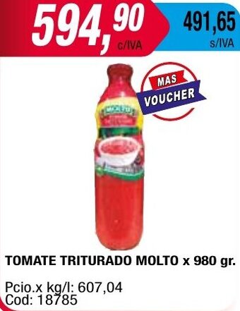 Maxiconsumo TOMATE TRITURADO MOLTO x 980 gr. oferta