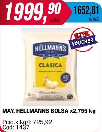Maxiconsumo MAY. HELLMANNS BOLSA x2,755 kg oferta