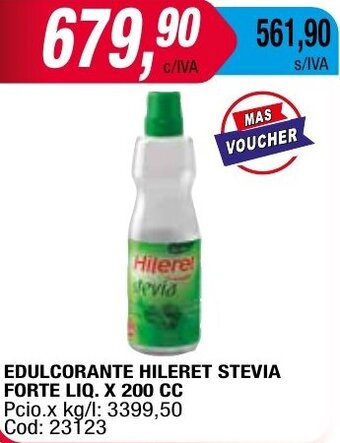 Maxiconsumo EDULCORANTE HILERET STEVIA FORTE LIQ. X 200 CC oferta