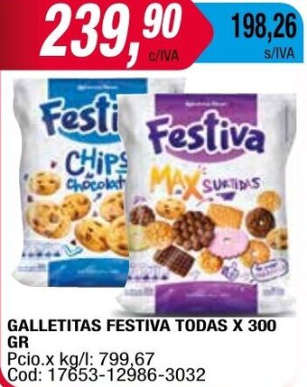 Maxiconsumo GALLETITAS FESTIVA TODAS X 300GR oferta