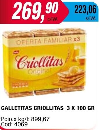 Maxiconsumo GALLETITAS CRIOLLITAS 3 X 100 GR oferta
