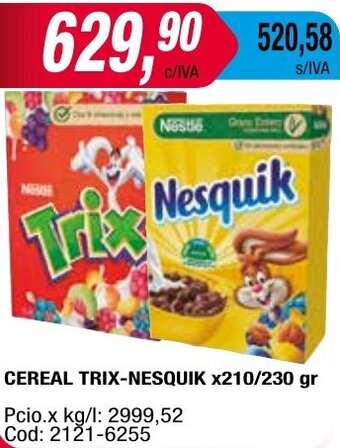 Maxiconsumo CEREAL TRIX-NESQUIK x210/230 gr oferta