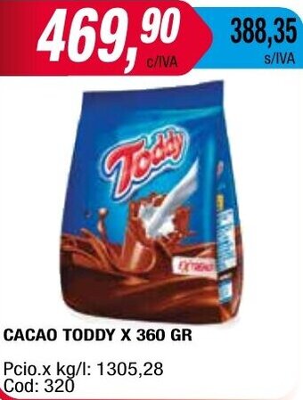Maxiconsumo CACAO TODDY X 360 GR oferta