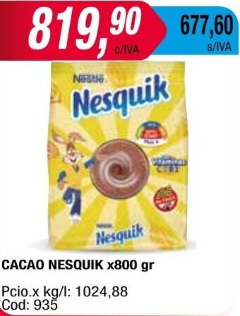 Maxiconsumo CACAO NESQUIK X800 gr oferta