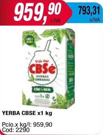 Maxiconsumo YERBA CBSE x1 kg oferta