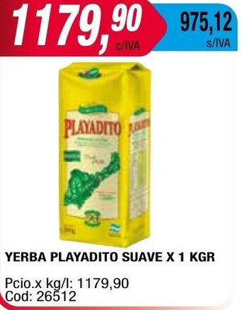 Maxiconsumo YERBA PLAYADITO SUAVE X 1 KGR oferta