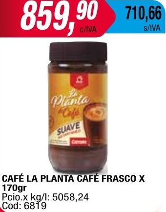 Maxiconsumo CAFÉ LA PLANTA CAFÉ FRASCO X 170gr oferta