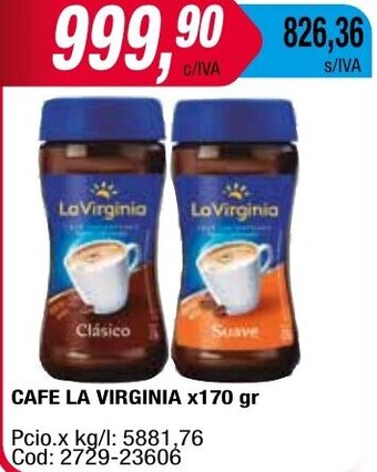 Maxiconsumo CAFE LA VIRGINIA x170 gr oferta