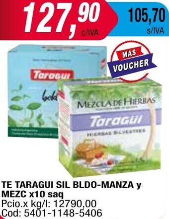 Maxiconsumo TE TARAGUI SIL BLDO-MANZA y MEZC x10 saq oferta