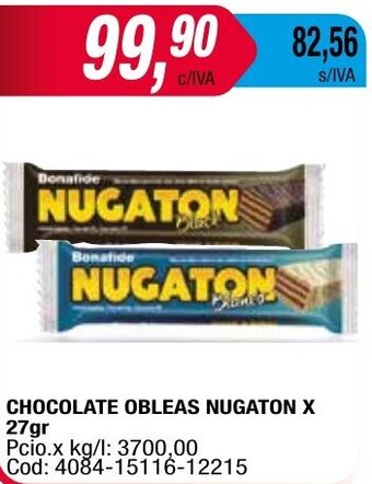 Maxiconsumo CHOCOLATE OBLEAS NUGATON X 27gr oferta
