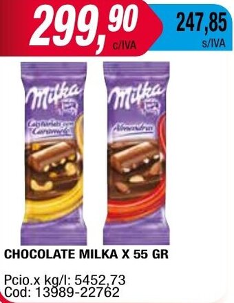 Maxiconsumo CHOCOLATE MILKA X 55 GR oferta