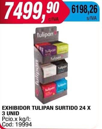 Maxiconsumo EXHIBIDOR TULIPAN SURTIDO 24 X 3 UNID oferta