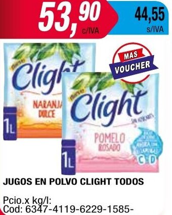 Maxiconsumo JUGOS EN POLVO CLIGHT TODOS oferta