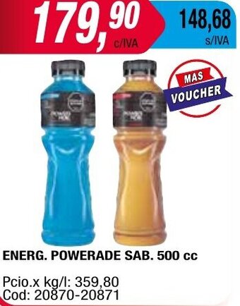 Maxiconsumo ENERG. POWERADE SAB. 500 cc oferta