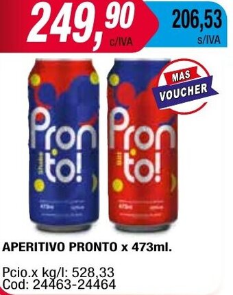 Maxiconsumo APERITIVO PRONTO x 473ml. oferta