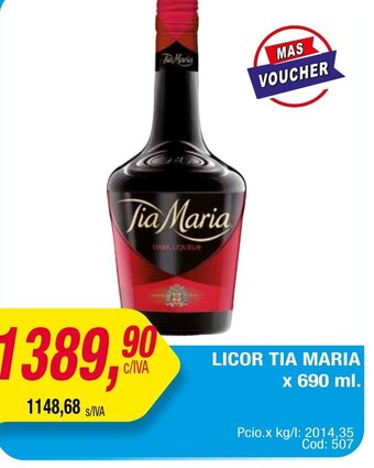 Maxiconsumo LICOR TIA MARIA x 690 ml. oferta