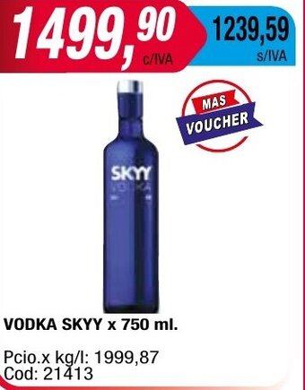 Maxiconsumo VODKA SKYY x 750 ml. oferta