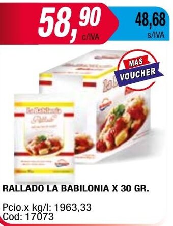 Maxiconsumo RALLADO LA BABILONIA X 30 GR. oferta